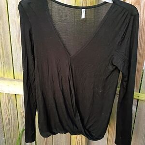 Glitz Black V-Neck Blouse